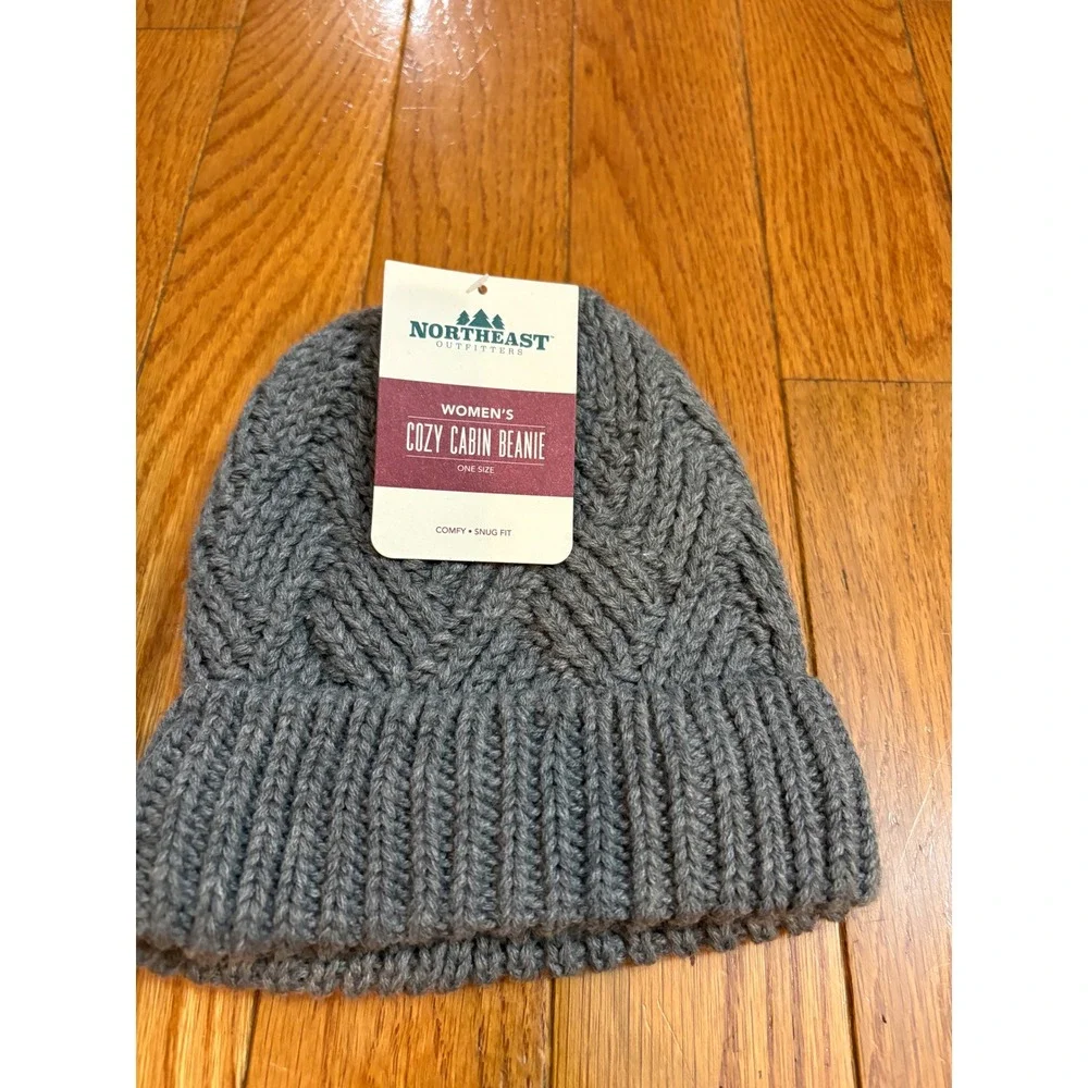 New bundle 2 Northeast Outfitters winter hat Cabin Beanie Blue Charcoal  Fleeced